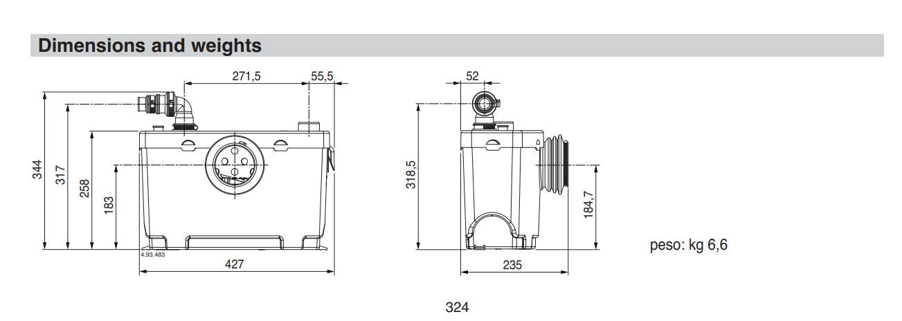Calpeda Geotrit Automatic Wastewater Macerator Pump Station (Max 90LPM/80kPa)