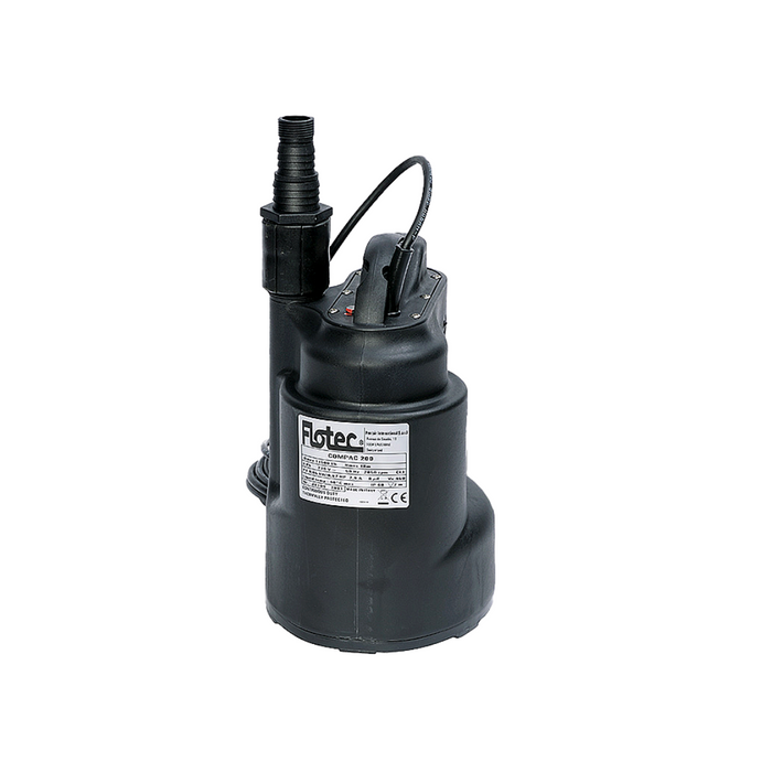 Flotec COMPAC 200 Submersible Pump for Domestic Cleanwater Applications with Integrated Float (Max 172LPM/99kPa)