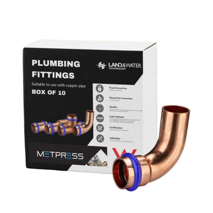 Metpress WaterMarked Series Copper Elbows 90° Male x Female Box of 10