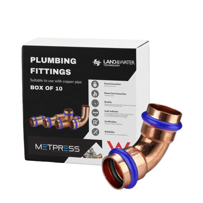 Metpress WaterMarked Series Copper Elbows 45° Female x Female Box of 10