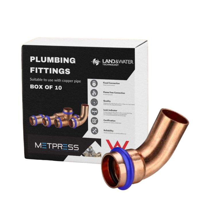 Metpress WaterMarked Series Copper Elbows 45° Male x Female Box of 10