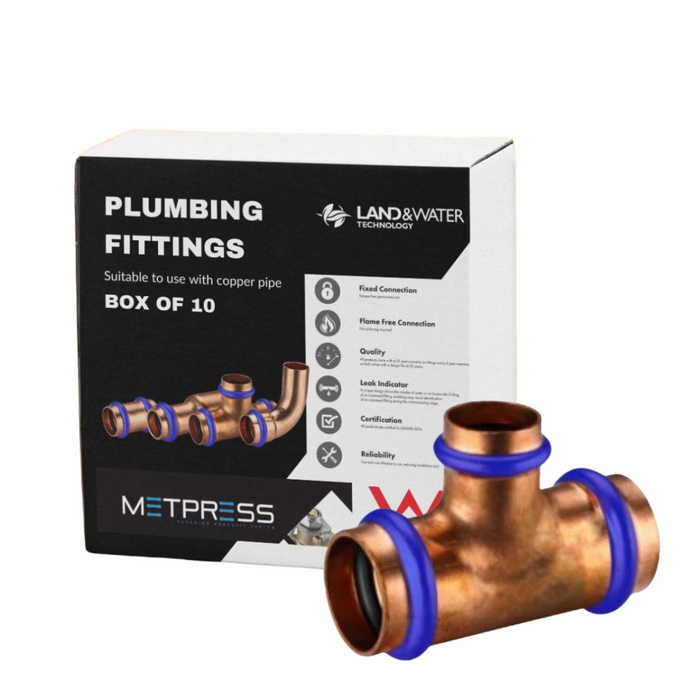 Metpress WaterMarked Series Copper Reducing Tees Box of 10