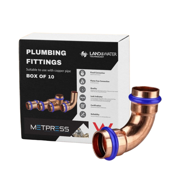 Metpress WaterMarked Series Copper Elbows 90° Female x Female Box of 10
