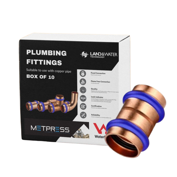 Metpress WaterMarked Series Copper Straight Couplings Box of 10