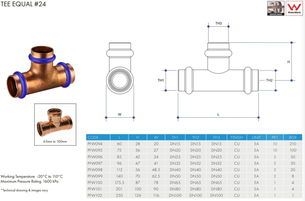 Metpress WaterMarked Series Copper Tees Box of 10