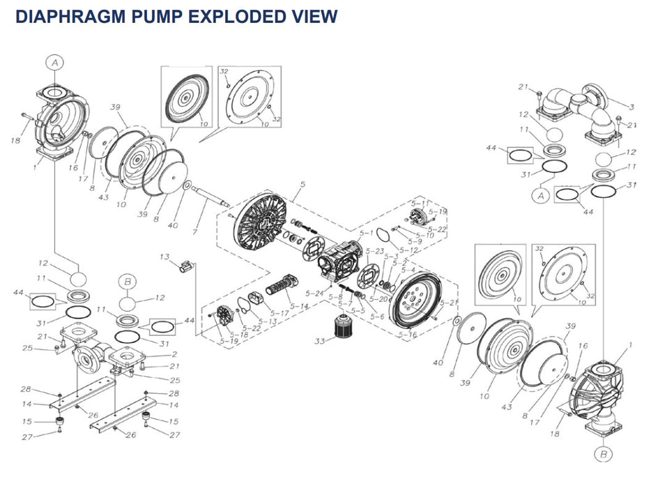 Macnaught DDP50AN 50mm High Flow Air Operated Diaphragm Pump (Max 800LPM)
