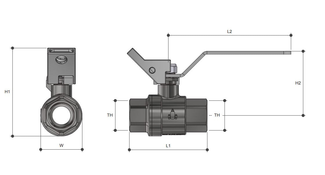 316ss Stainless Steel Dual Approved Ball Valve with Lever Handle (15mm - 50mm) - BSP Threaded