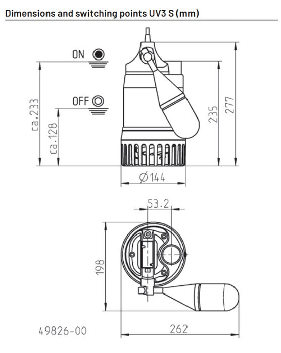 Jung Pumpen Multidrain UV3 0.23kW Stainless Steel Grey Water Drainage Pump with Level Control (Max 116LPM/70kPa)