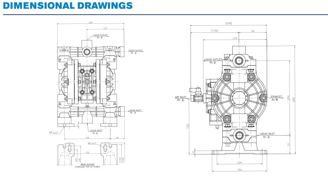 Macnaught DDP13PN 15mm High-Flow Air-Operated Diaphragm Pump (Max 60LPM)