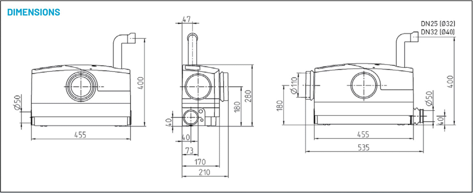 Pentair WCFIX Plus Compact Sewage Lifting Station (Max 200LPM/60kPa)