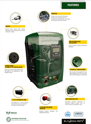 DAB Esytank 480 Litre Mains Water Boosting System with E.sybox Mini 3 0.85kW Pressure Pump Perth (Max 80LPM/500kPa)