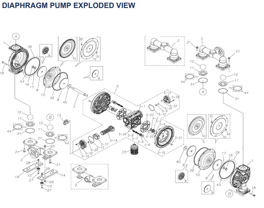 Macnaught DDP38AN 40mm High Flow Air Operated Diaphragm Pump (Max 600LPM)