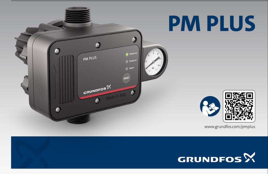 Grundfos PM PLUS Automatic Pressure Controller with Adjustable Start Pressure & Dry-Run Protection (1.5–3.0 Bar)