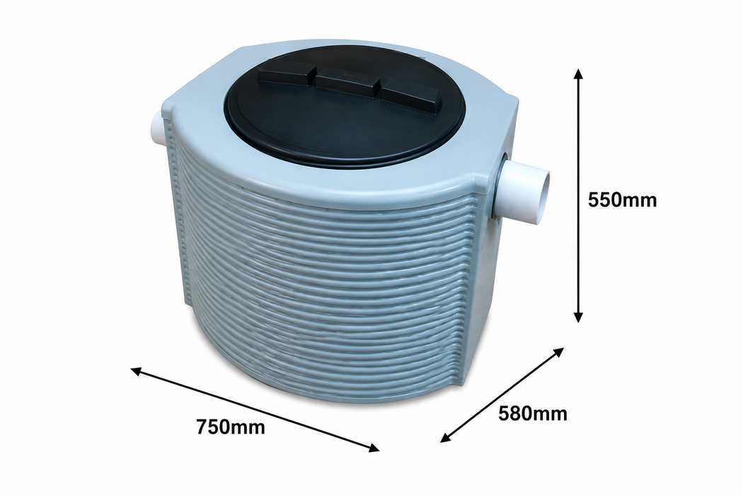 Domestic Grease Trap with 110mm Inlet & Outlet