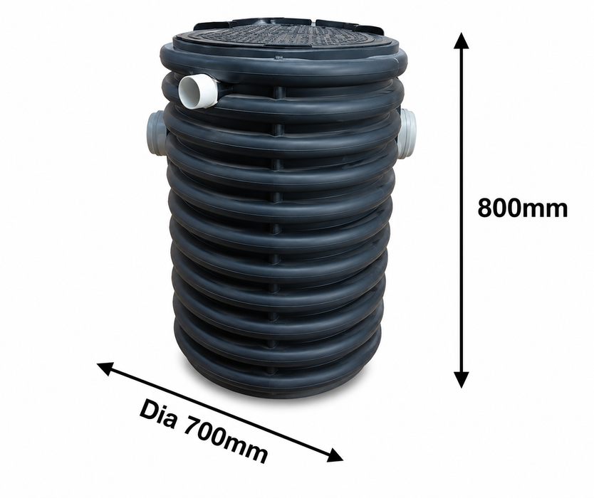 Domestic Grease Trap with 110mm Inlet & Outlet
