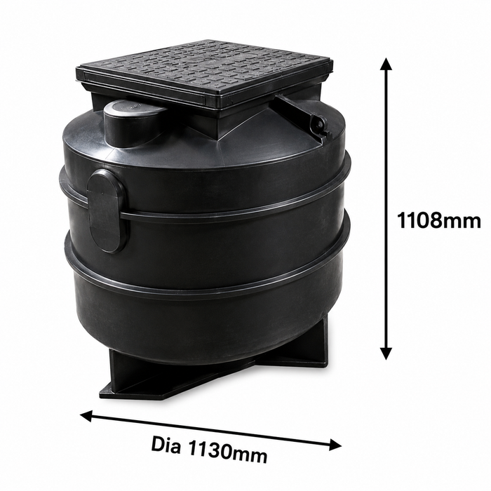 Domestic Grease Trap with 110mm Inlet & Outlet