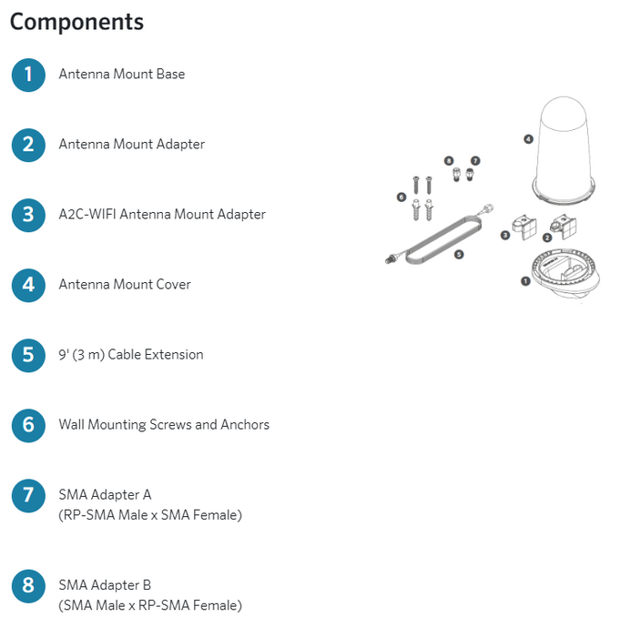 Hunter ANT-EXT-KIT Wireless Antenna Extension Kit for WVL Systems