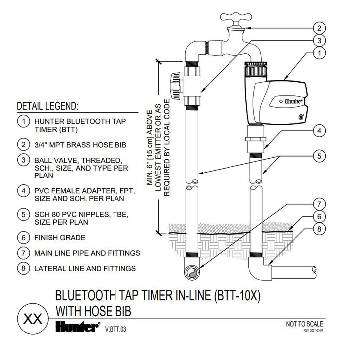 Hunter BTT Battery Operated Irrigation Tap Timer (15mm BSP)