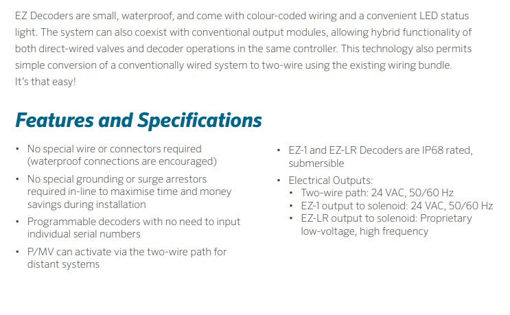 Hunter EZ1 Single Station Decoder with Status LED for HCC & ICC2 Controllers