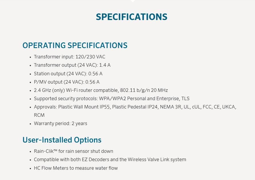 Hunter HCC Hydrawise™ 8 Station Modular WIFI Commercial Irrigation Controller and Modules (Expandable to 54 Stations)