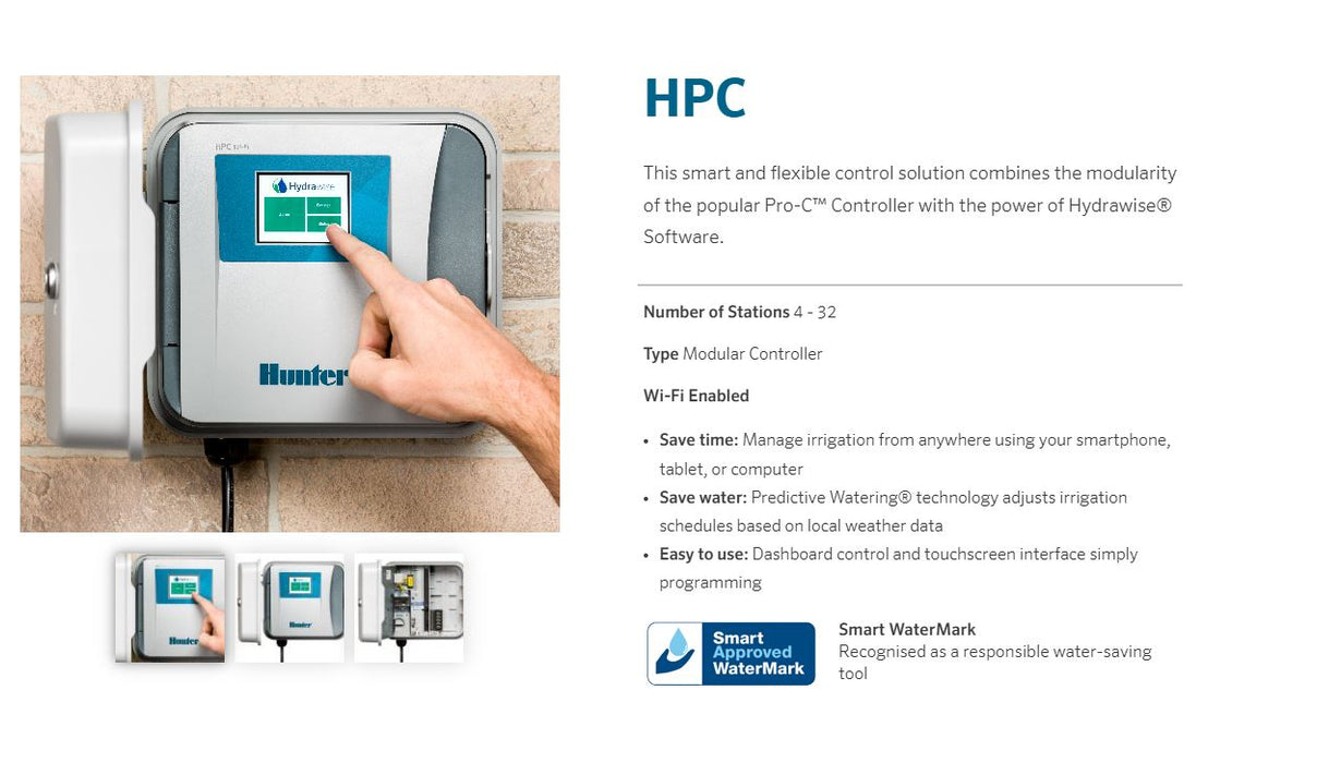 Hunter HPC Hydrawise™ 4 Station Next Generation Modular WIFI Irrigation Controller and Modules (Expandable to 23 Stations)