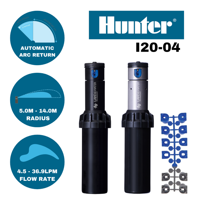 Hunter I-20 Ultra 100mm Adjustable Gear Drive Sprinklers (5-14m / 20mm BSP)