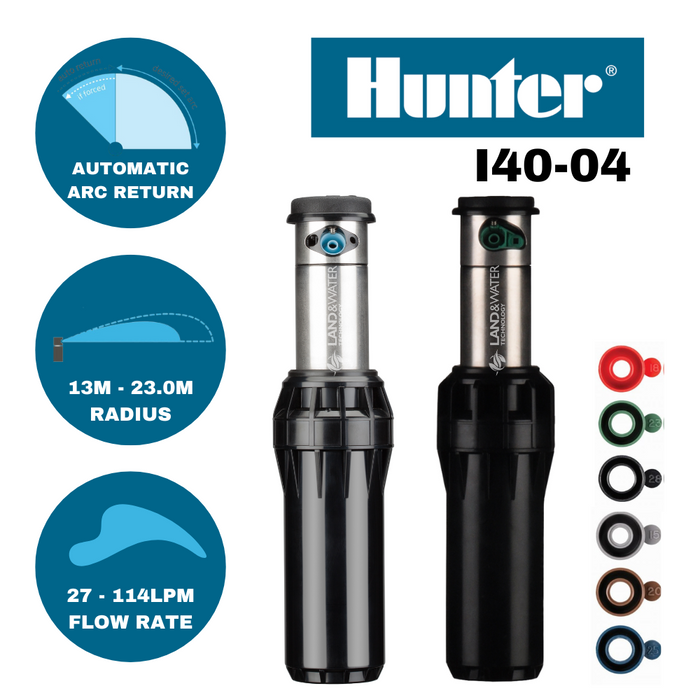 Hunter I-40 Ultra 100mm Adjustable Gear Drive Sprinklers (13-23m / 25mm BSP)