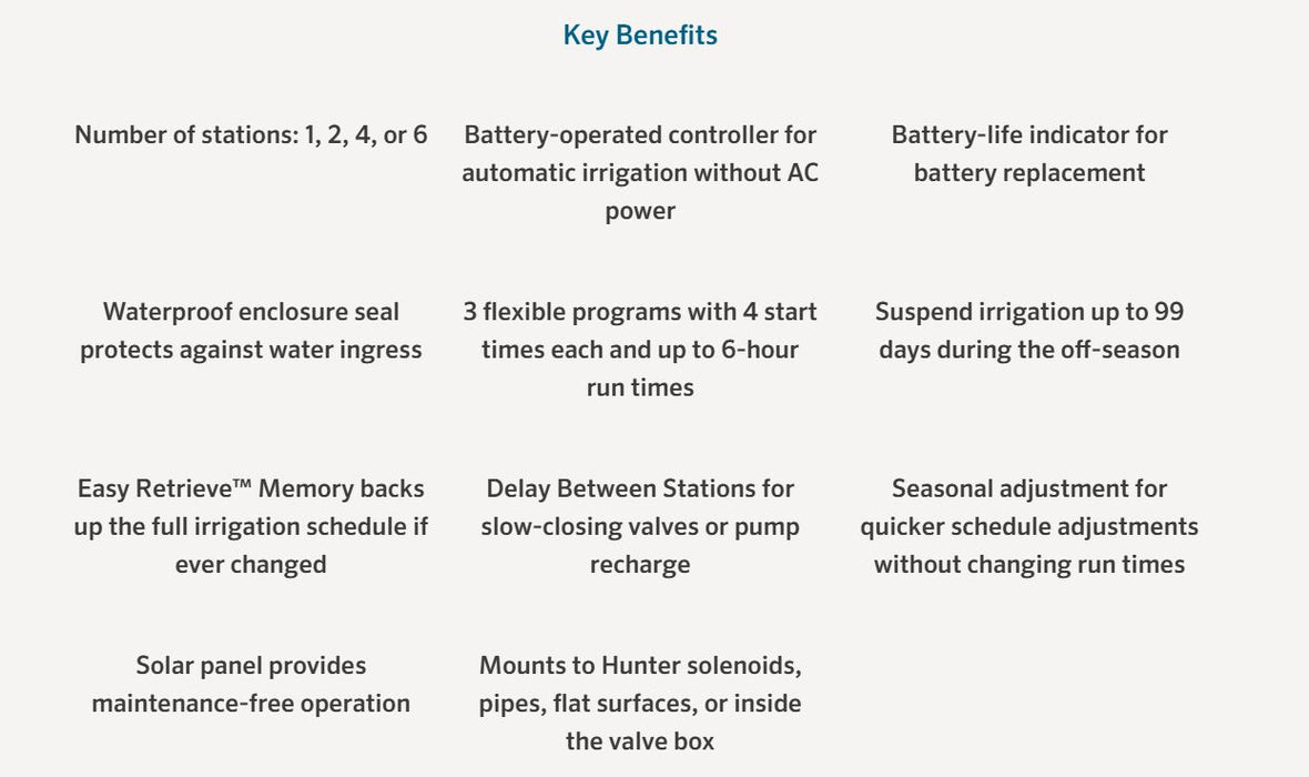 Hunter Node DC Battery Operated Irrigation Controllers with LCD Display