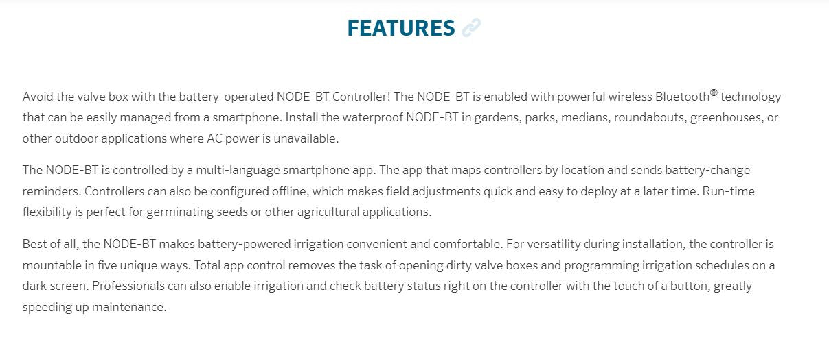 Hunter Node DC Battery Operated Irrigation Controllers with Bluetooth