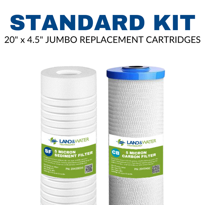 Land & Water 20" x 4.5" 2-Stage Water Filter Replacement Standard Cartridge Kit