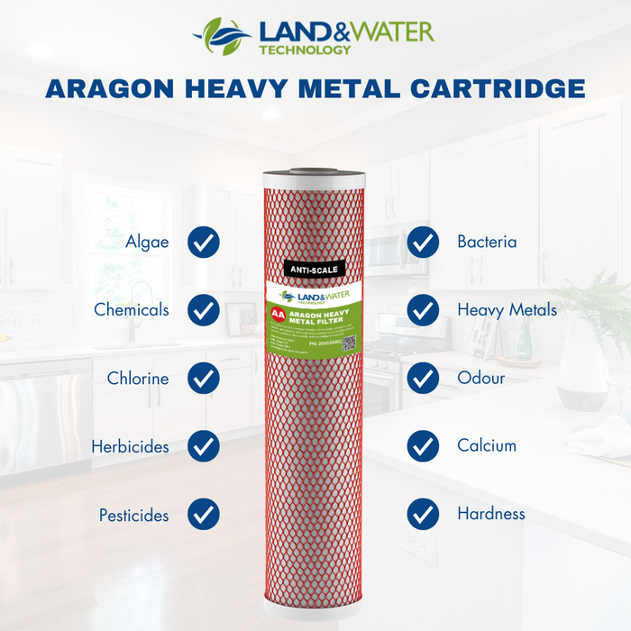 Land & Water 3-Stage Filtration Premium System 20" x 4.5" with SS Cover, Frame & Aragon Kit