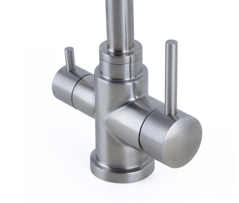 Land & Water 304ss Brushed Silver 3-Way Short Square Neck Filter Mixer Tap