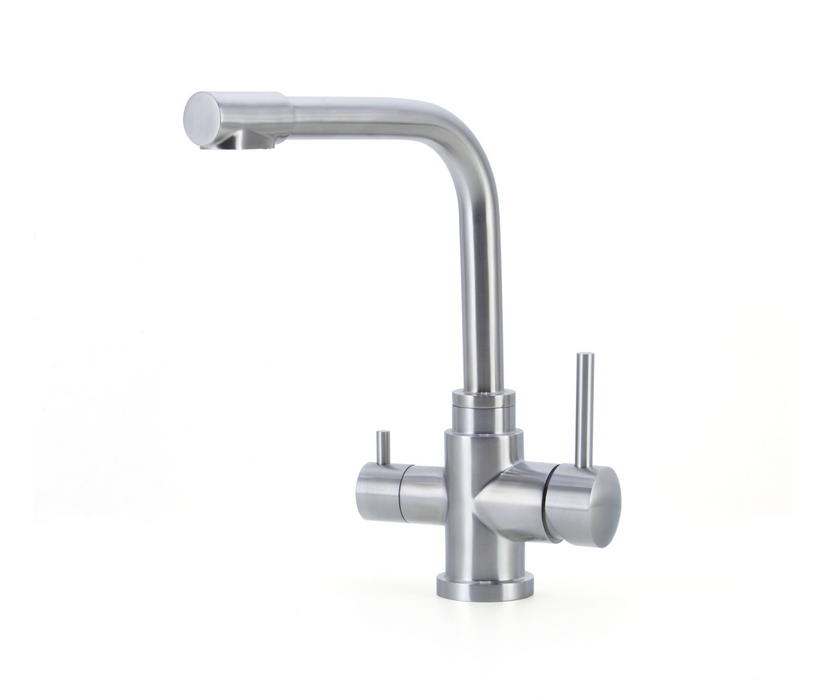 Land & Water 304ss Brushed Silver 3-Way Short Square Neck Filter Mixer Tap