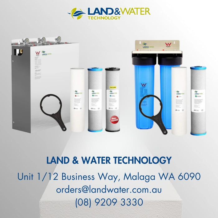 Land & Water 3-Stage Complete Home Filtration Premium System 20" x 4.5" with SS Cover, Frame & Aragon Kit