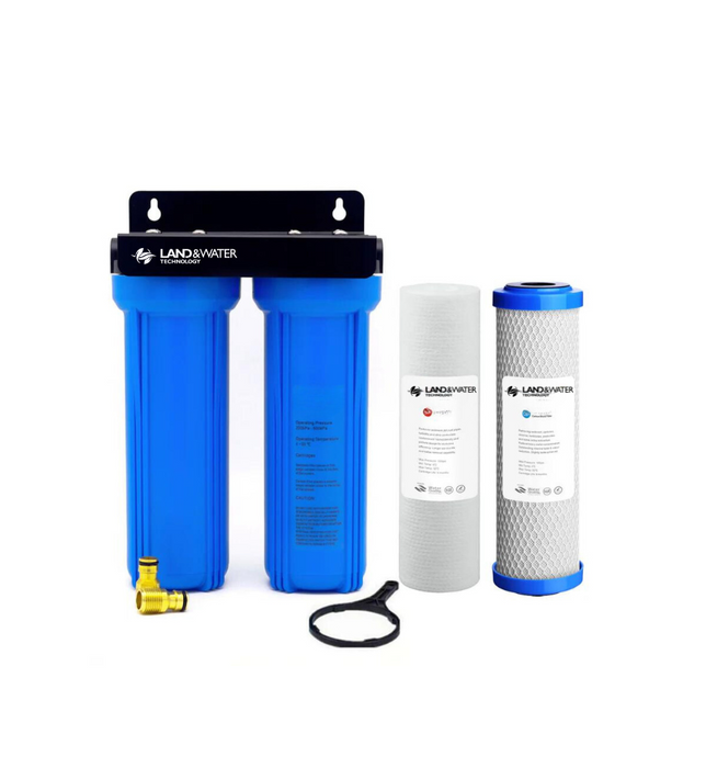 Land & Water 2-Stage 10" x 2.5" Undersink Inline Caravan Water Filtration System