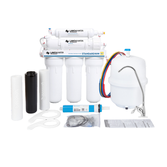 Land & Water 5-Stage Professional Reverse Osmosis RO Undersink Water Filtration Kit with Re-Mineralization (200 LPD)