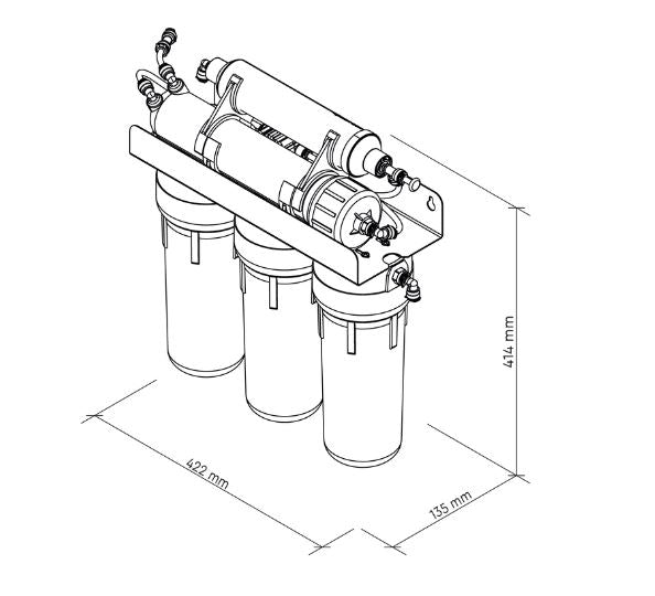 Land & Water 5-Stage Professional Reverse Osmosis RO Undersink Water Filtration Kit with Re-Mineralization (200 LPD)