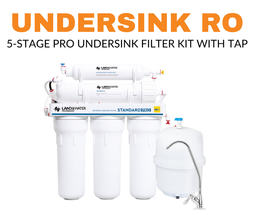 Land & Water 5-Stage Professional Reverse Osmosis RO Undersink Water Filtration Kit with Re-Mineralization (200 LPD)