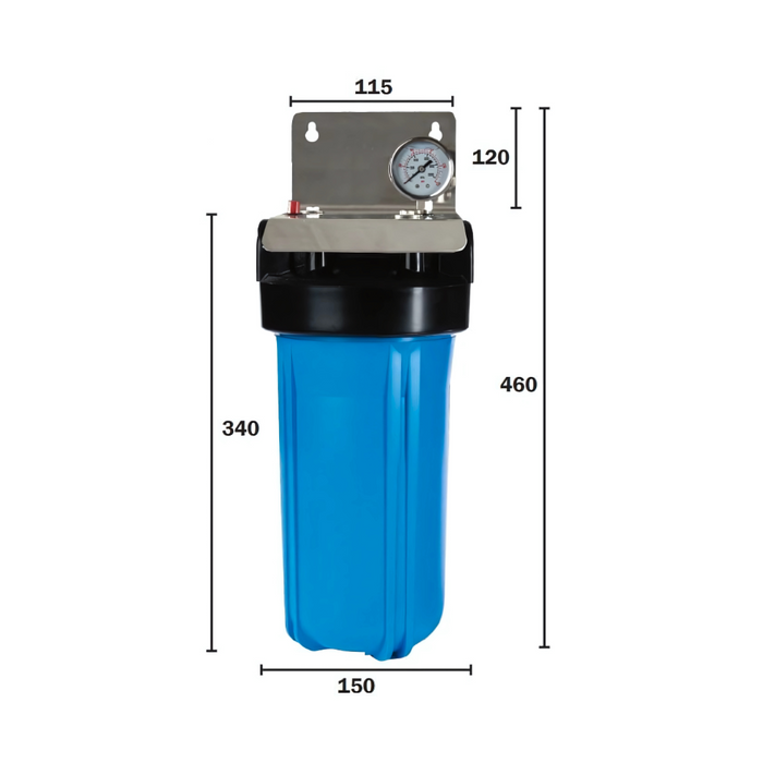 Land & Water Replacement 10" x 4.5" Blue Filter Housing & Mounting Bracket