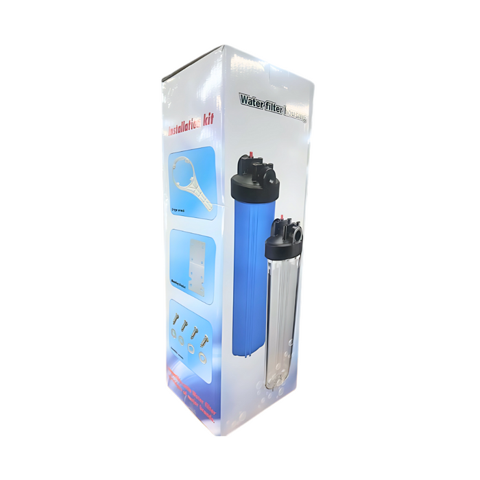 Land & Water Replacement Whole House 20" x 4.5" Blue Filter Housing & Mounting Bracket