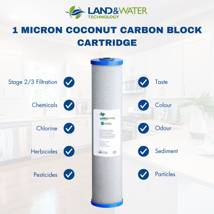 Land & Water 2-Stage Whole House Rainwater Filtration System 20" x 4.5" with Standard Cartridge Kit