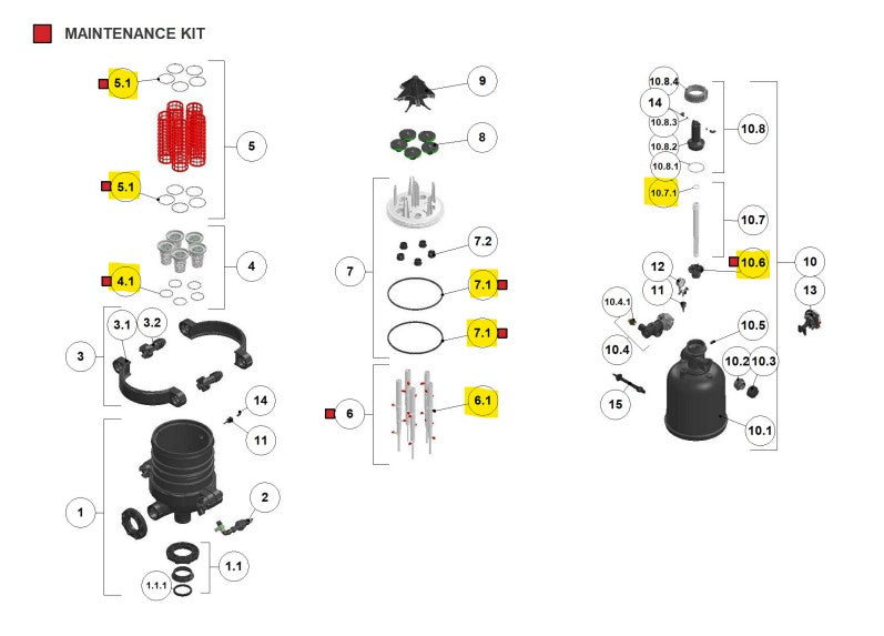 Amiad Mini Sigma Pro Annual Spare Parts Maintenance Kit (4"- 8")