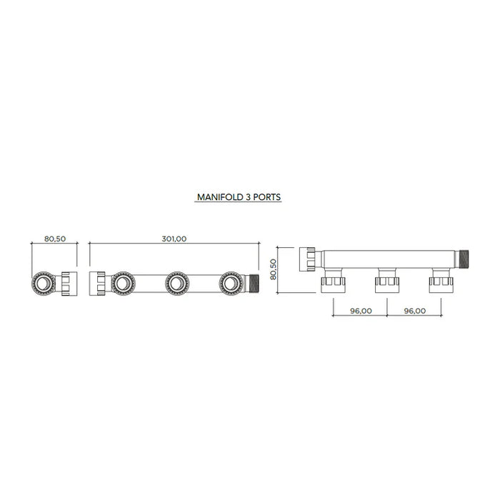 Rain PVC 25mm Multiport Manifold Fitting with Swivel Connections