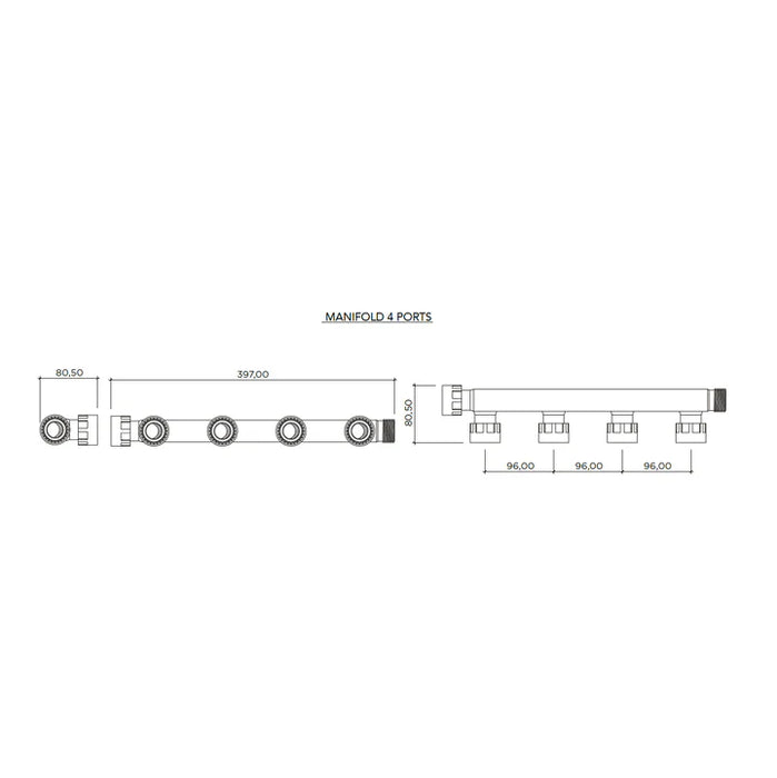 Rain PVC 25mm Multiport Manifold Fitting with Swivel Connections