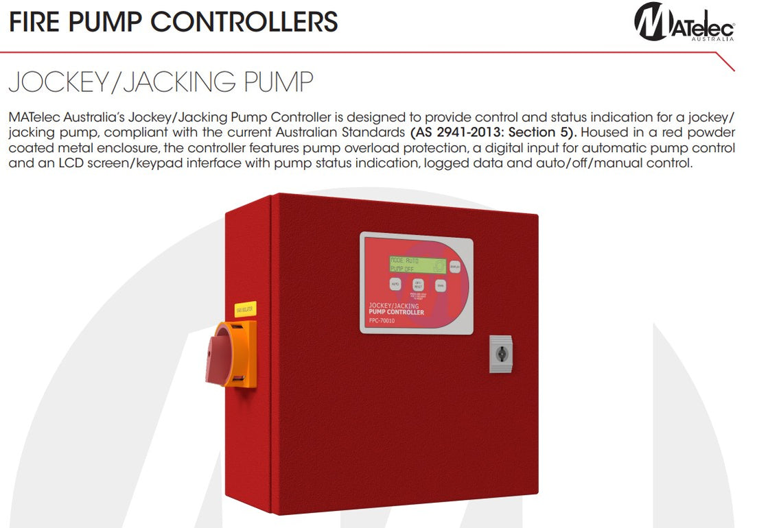 Matelec Jockey Pump Controller for Fire Protection Systems | Shop Online