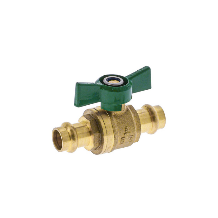 Metpress WaterMarked Press Fit CU Brass Ball Valve Butterfly Handle