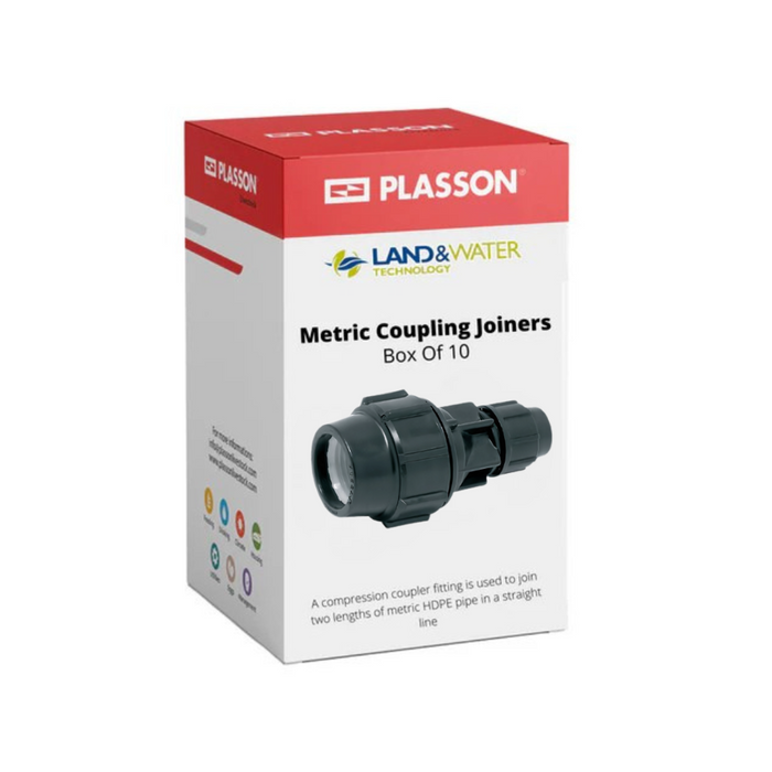 Plasson Metric Compression Reducing Coupling Joiners for Blueline Poly Pipe