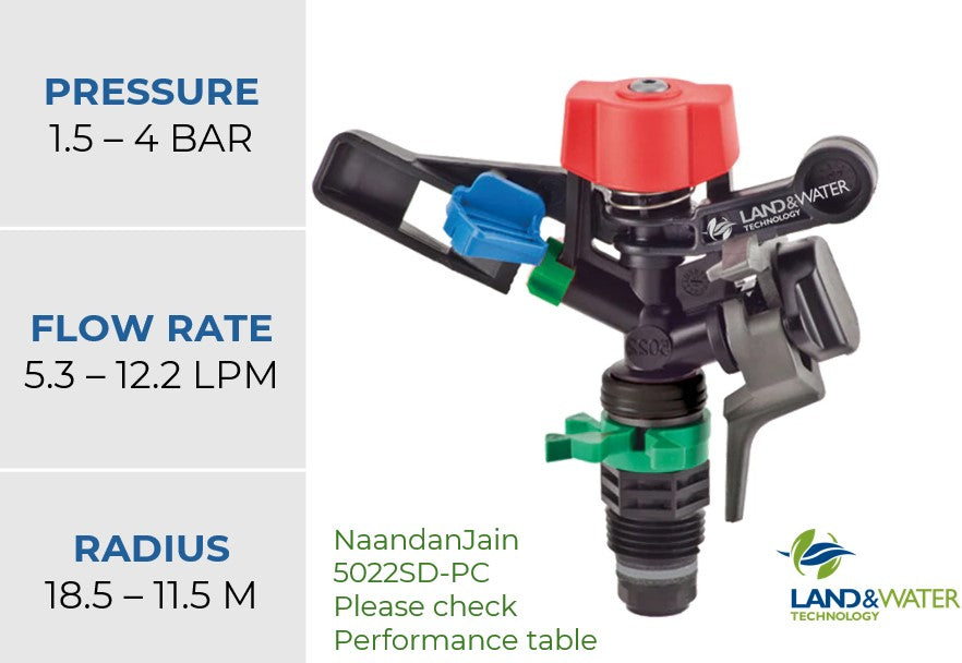 NaanDanJain 5022SD-PC Part Circle 15mm Male Plastic Impact Sprinklers