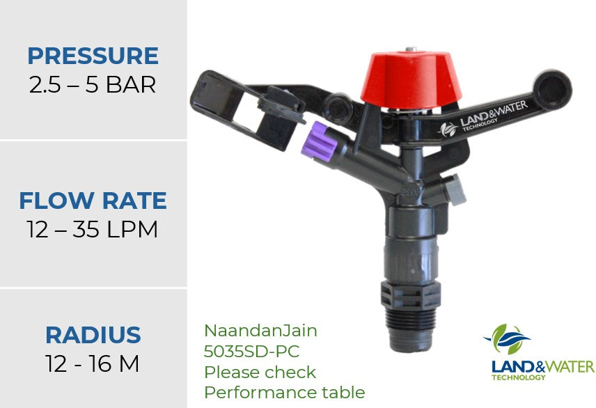 NaanDanJain 5035SD-PC Part Circle 20mm Male Plastic Heavy Duty Impulse Sprinklers