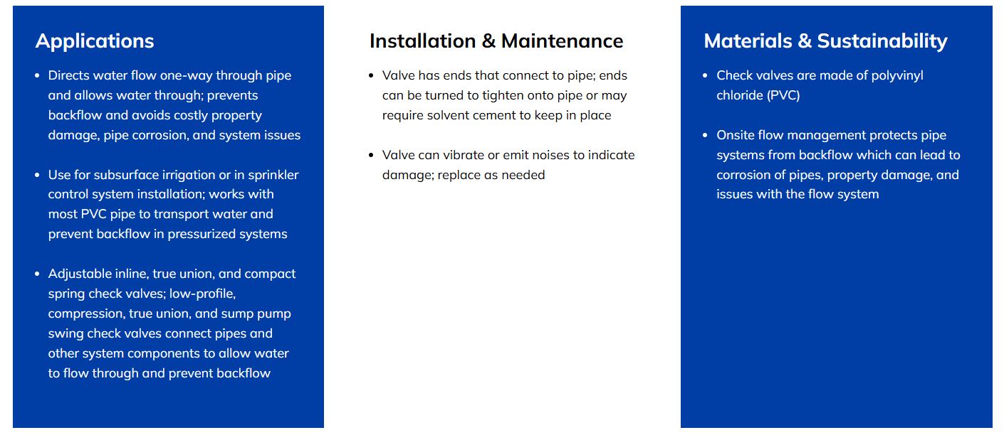 NDS PVC Swing Check Valves Slip